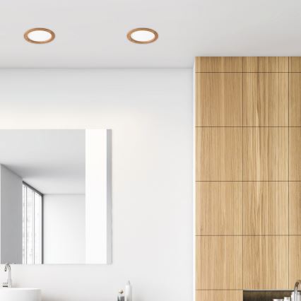 LED Recessed light WOODY SPOT LED/23,5W/230V 4000K oak ø 23,5 cm