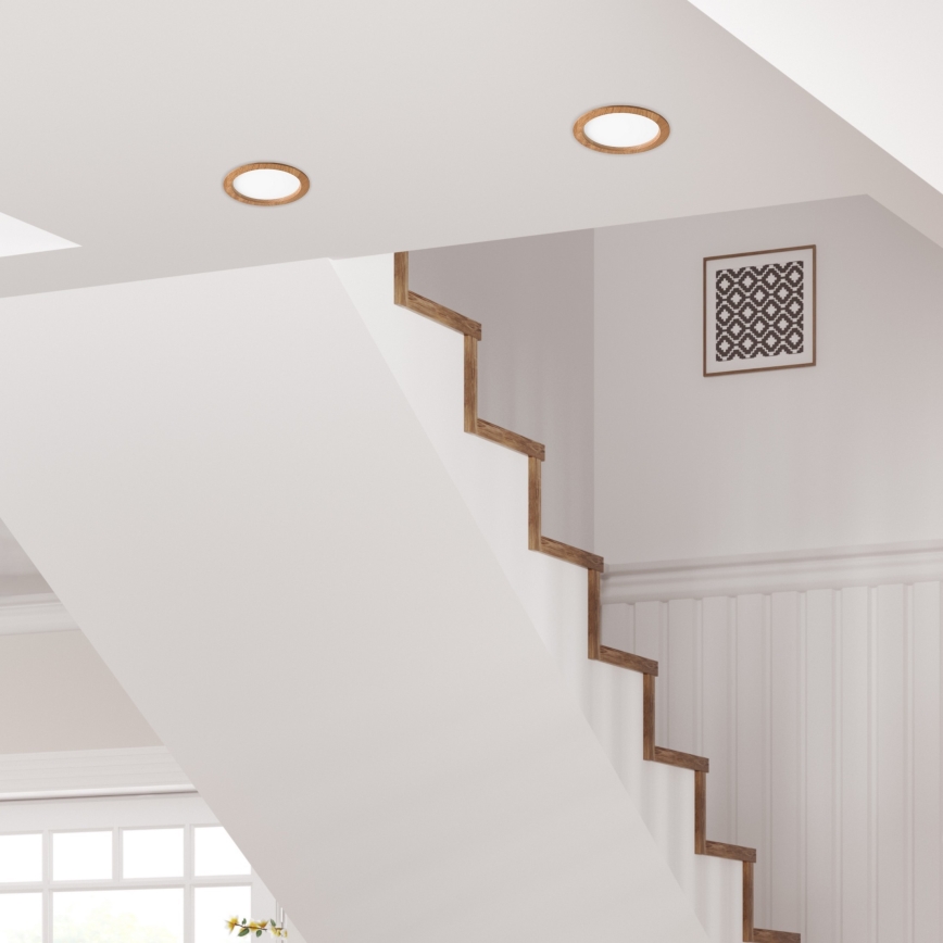 LED Recessed light WOODY SPOT LED/23,5W/230V 4000K oak ø 23,5 cm