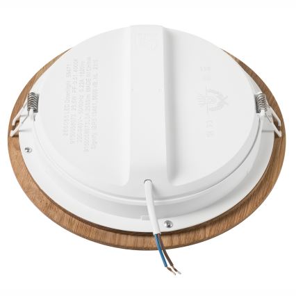 LED Recessed light WOODY SPOT LED/23,5W/230V 4000K oak ø 23,5 cm
