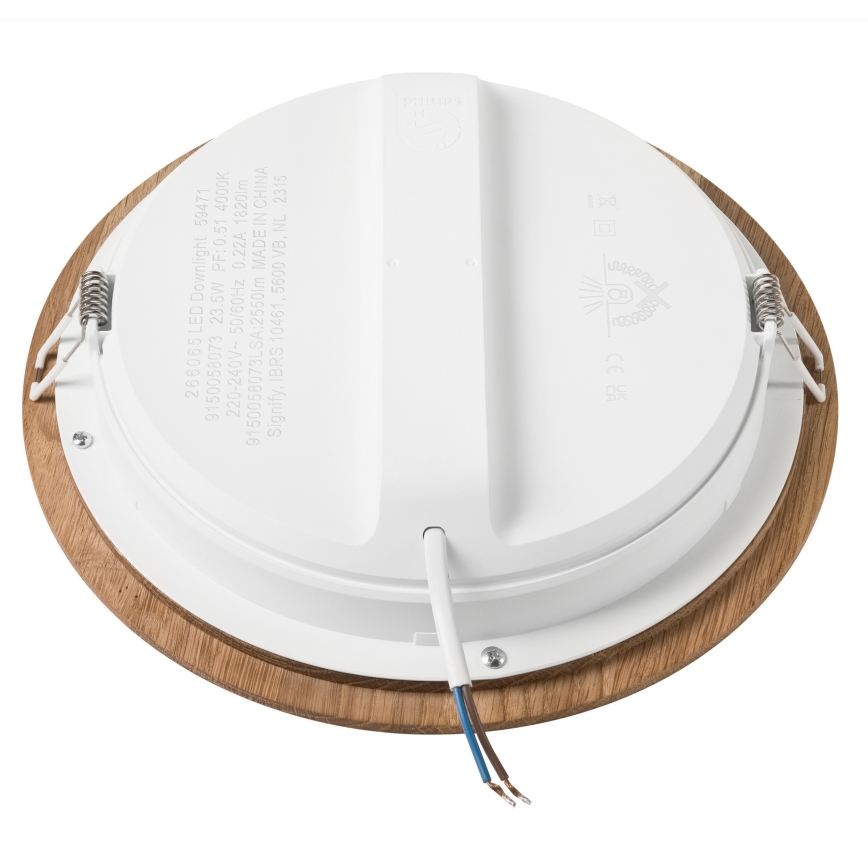 LED Recessed light WOODY SPOT LED/23,5W/230V 4000K oak ø 23,5 cm