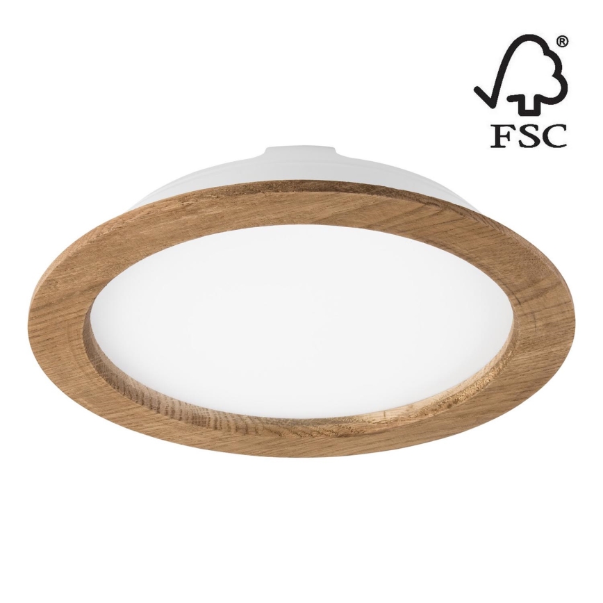 LED Recessed light WOODY SPOT LED/23,5W/230V 4000K walnut ø 23,5 cm