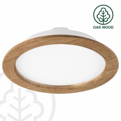LED Recessed light WOODY SPOT LED/23,5W/230V 4000K walnut ø 23,5 cm
