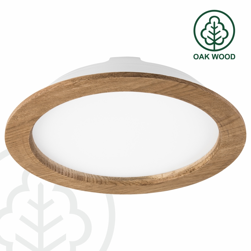 LED Recessed light WOODY SPOT LED/23,5W/230V 4000K walnut ø 23,5 cm