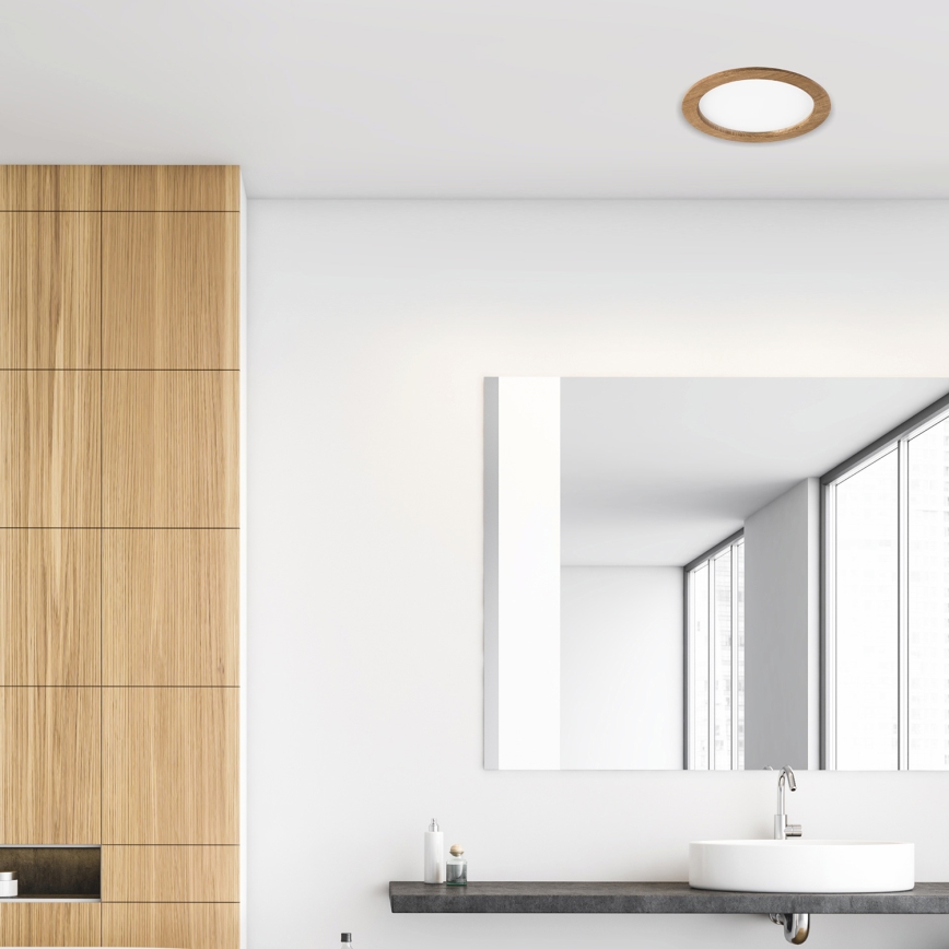 LED Recessed light WOODY SPOT LED/23,5W/230V 4000K walnut ø 23,5 cm