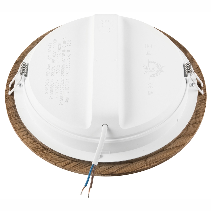 LED Recessed light WOODY SPOT LED/23,5W/230V 4000K walnut ø 23,5 cm