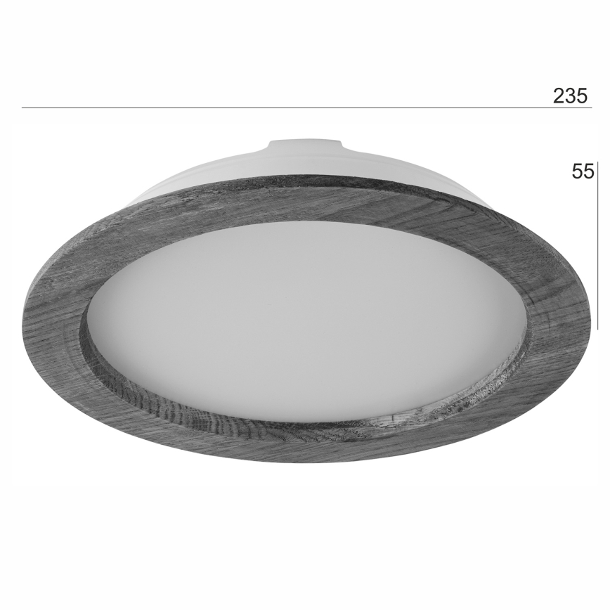 LED Recessed light WOODY SPOT LED/23,5W/230V 4000K walnut ø 23,5 cm