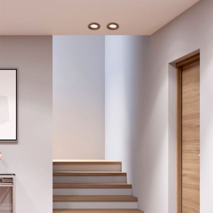 LED Recessed light WOODY SPOT LED/5,5W/230V 4000K cherry ø 10 cm