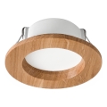 LED Recessed light WOODY SPOT LED/5,5W/230V 4000K oak ø 10 cm