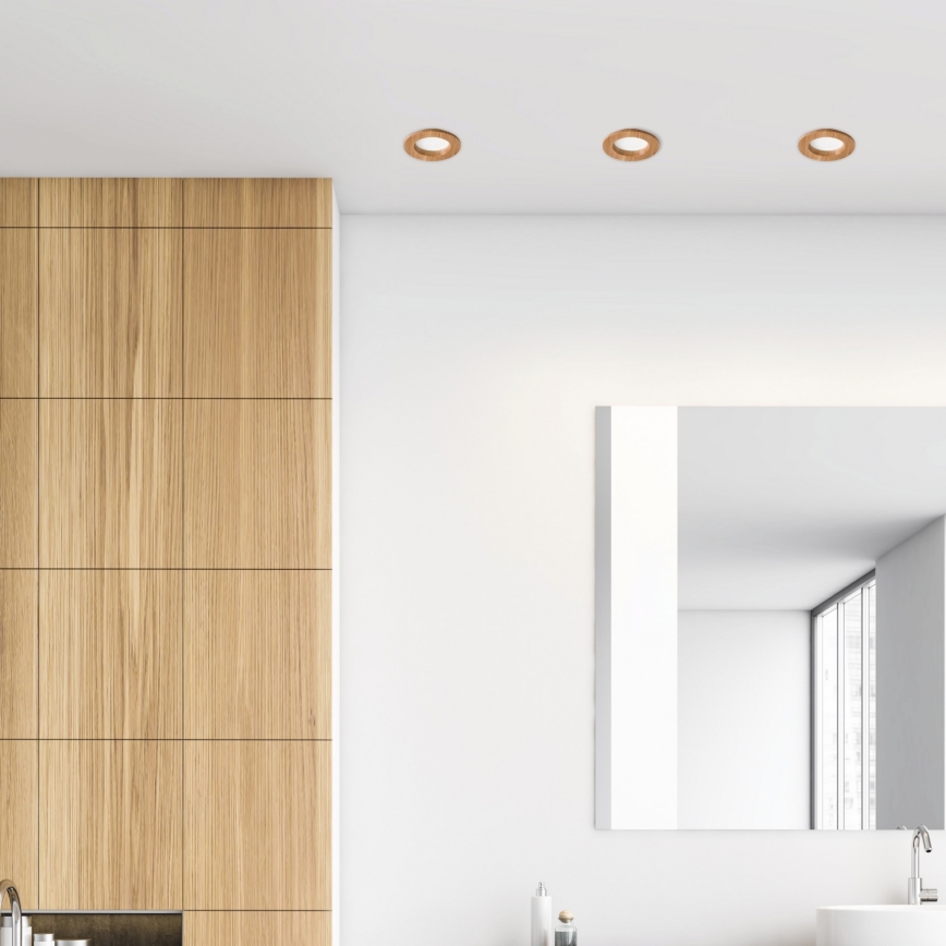 LED Recessed light WOODY SPOT LED/5,5W/230V 4000K oak ø 10 cm
