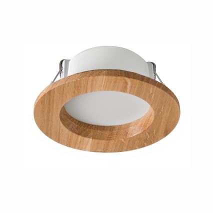 LED Recessed light WOODY SPOT LED/5,5W/230V 4000K oak ø 10 cm