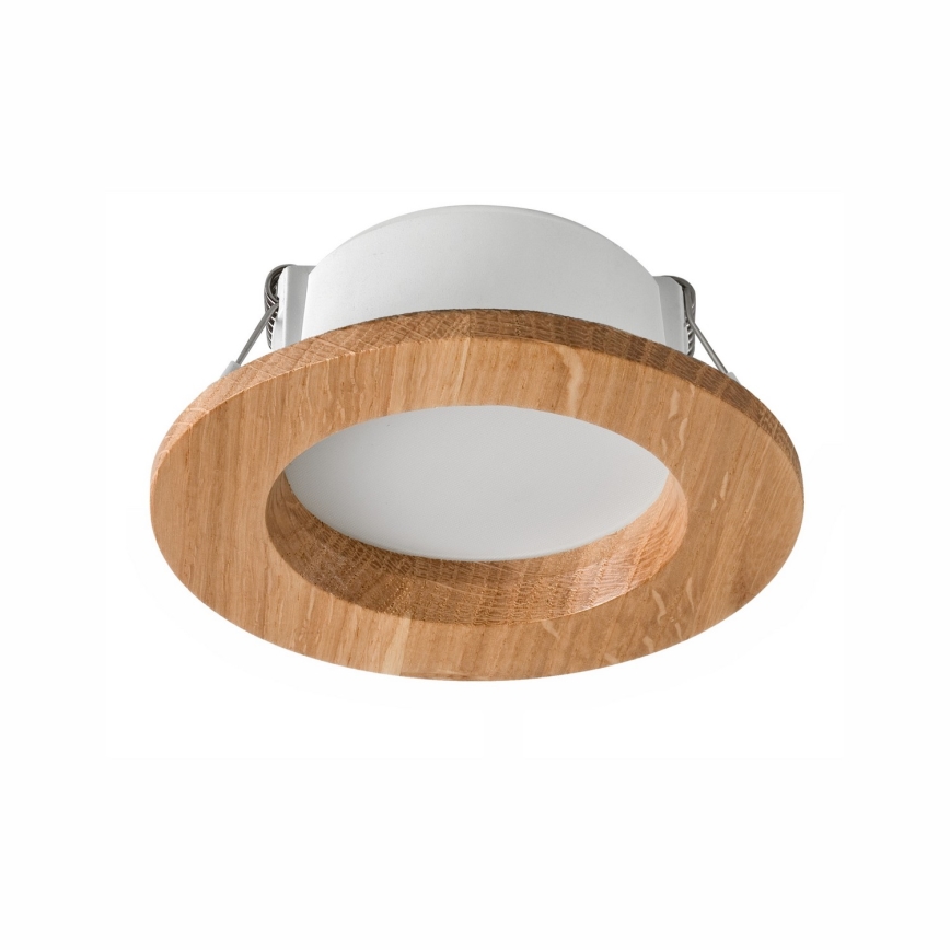 LED Recessed light WOODY SPOT LED/5,5W/230V 4000K oak ø 10 cm