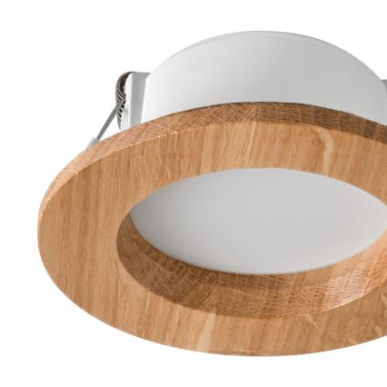 LED Recessed light WOODY SPOT LED/5,5W/230V 4000K oak ø 10 cm