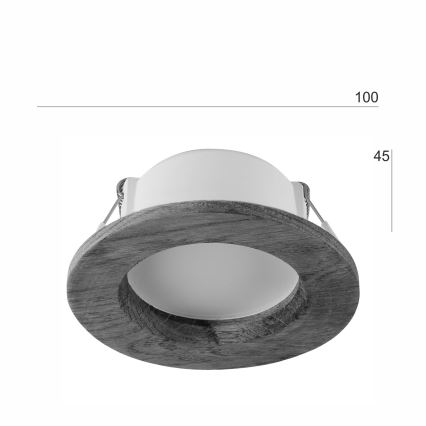 LED Recessed light WOODY SPOT LED/5,5W/230V 4000K oak ø 10 cm