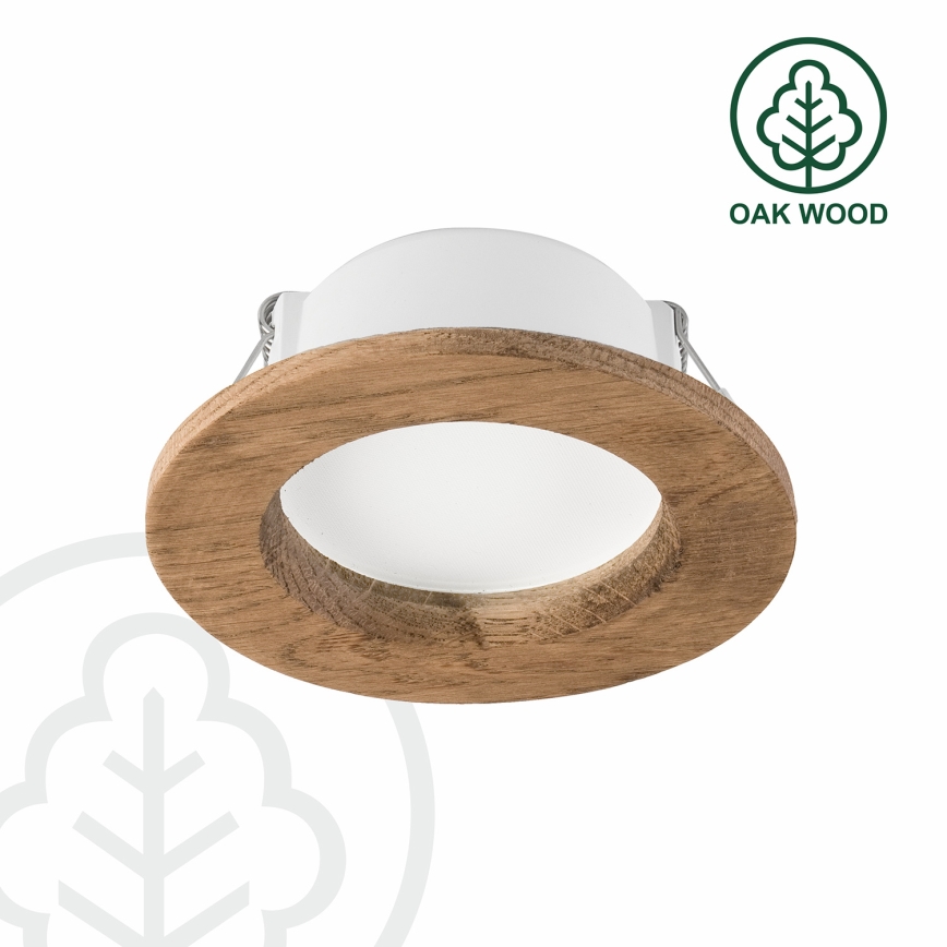 LED Recessed light WOODY SPOT LED/5,5W/230V 4000K walnut ø 10 cm