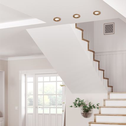 LED Recessed light WOODY SPOT LED/5,5W/230V 4000K walnut ø 10 cm