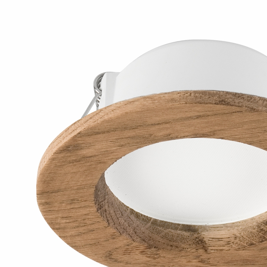 LED Recessed light WOODY SPOT LED/5,5W/230V 4000K walnut ø 10 cm