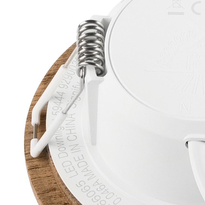 LED Recessed light WOODY SPOT LED/5,5W/230V 4000K walnut ø 10 cm
