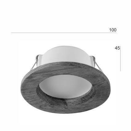 LED Recessed light WOODY SPOT LED/5,5W/230V 4000K walnut ø 10 cm