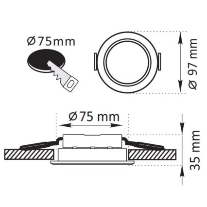 LED Recessed light ZOE LED/4,8W/230V black
