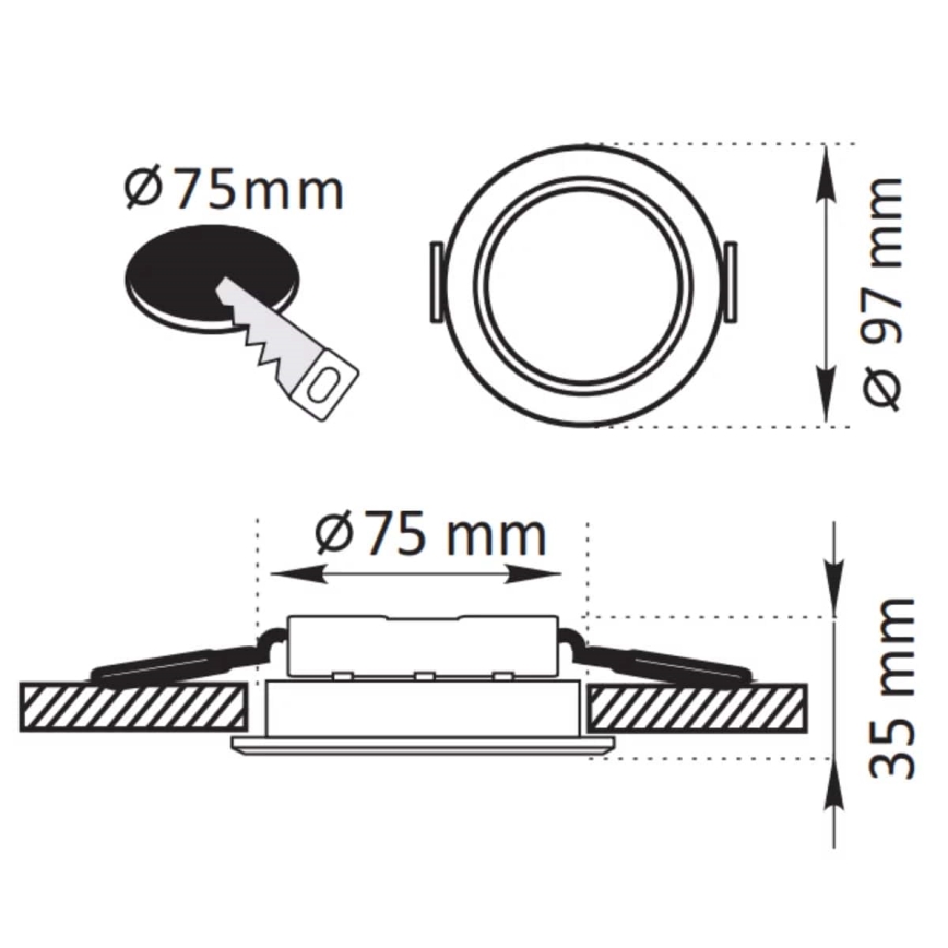 LED Recessed light ZOE LED/4,8W/230V black