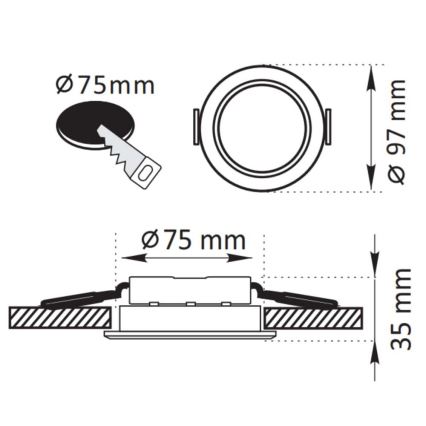 LED Recessed light ZOE LED/4,8W/230V white