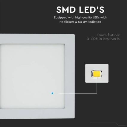 LED Recessed panel LED/18W/230V 3000K square