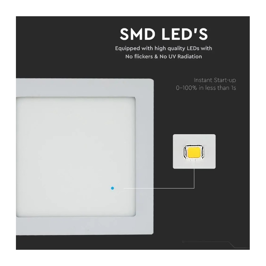 LED Recessed panel LED/18W/230V 3000K square