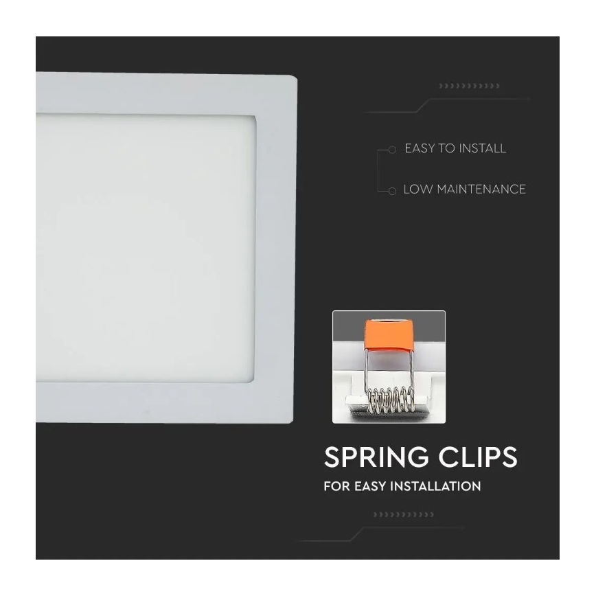 LED Recessed panel LED/18W/230V 3000K square