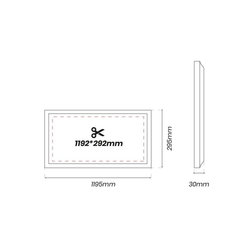 LED Recessed panel LED/40W/230V 4000K 120x30 cm