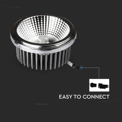LED Recessed spotlight LED/20W/230V 4000K 40°/20° d. 11 cm shiny chrome