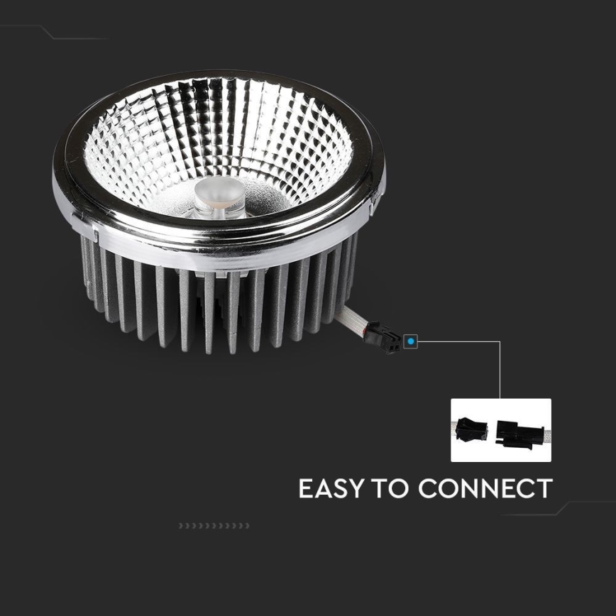 LED Recessed spotlight LED/20W/230V 4000K 40°/20° d. 11 cm shiny chrome