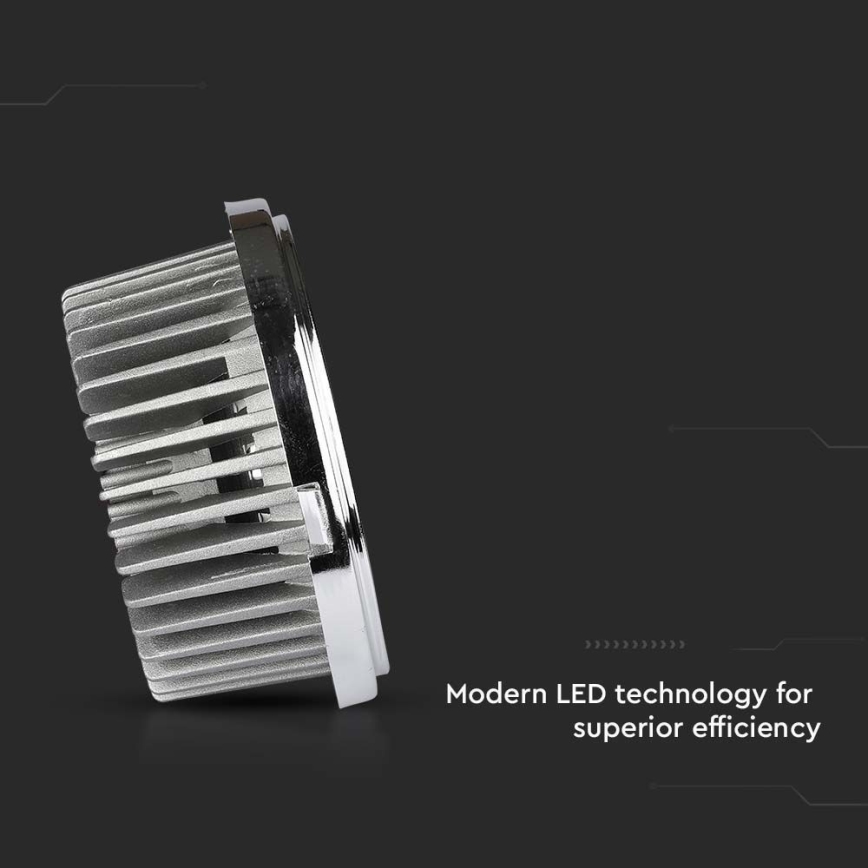 LED Recessed spotlight LED/20W/230V 4000K 40°/20° d. 11 cm shiny chrome