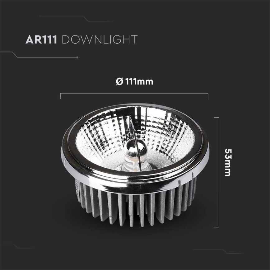 LED Recessed spotlight LED/20W/230V 4000K 40°/20° d. 11 cm shiny chrome