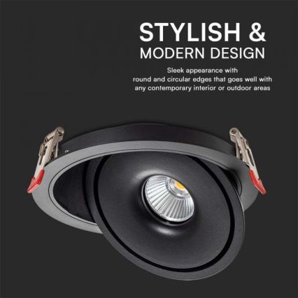 LED Recessed spotlight LED/28W/230V 3000/4000/6400K d. 20 cm black