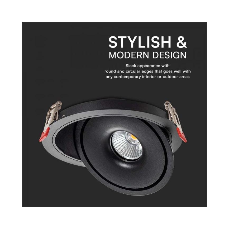 LED Recessed spotlight LED/28W/230V 3000/4000/6400K d. 20 cm black