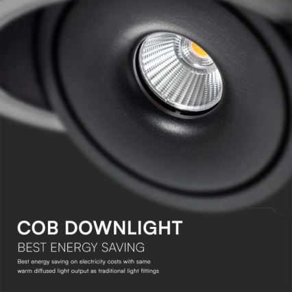 LED Recessed spotlight LED/28W/230V 3000/4000/6400K d. 20 cm black