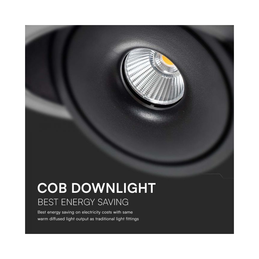 LED Recessed spotlight LED/28W/230V 3000/4000/6400K d. 20 cm black