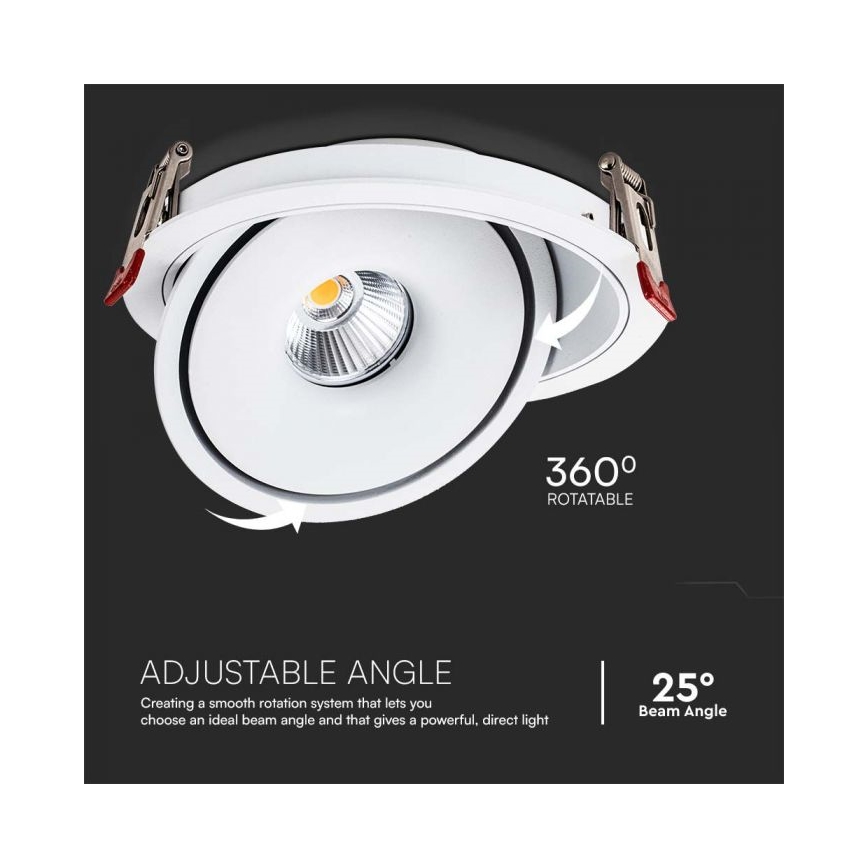 LED Recessed spotlight LED/28W/230V 3000/4000/6400K d. 20 cm white
