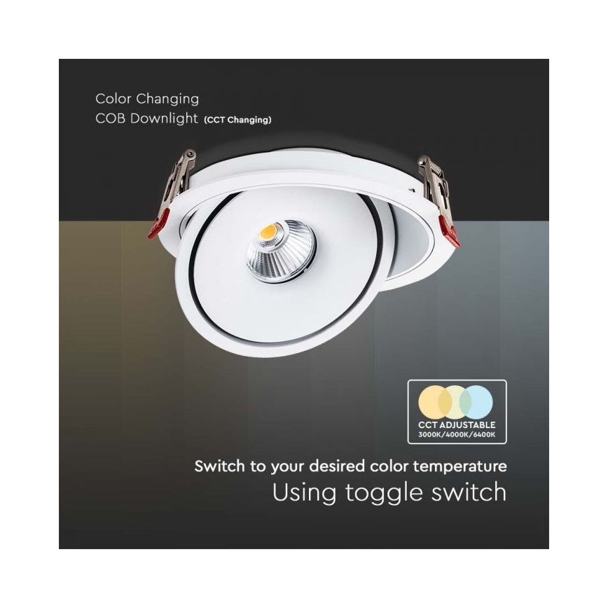LED Recessed spotlight LED/28W/230V 3000/4000/6400K d. 20 cm white