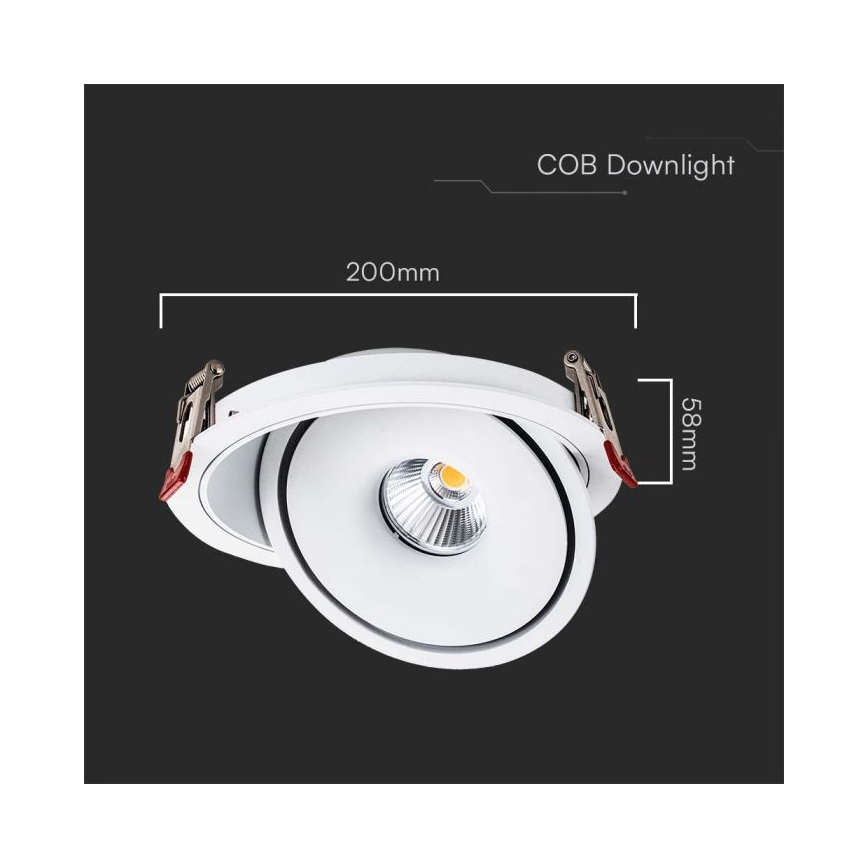 LED Recessed spotlight LED/28W/230V 3000/4000/6400K d. 20 cm white