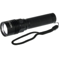 LED Rechargeable Aluminum Flashlight — 3W, 2000 mAh, IPX4, Black