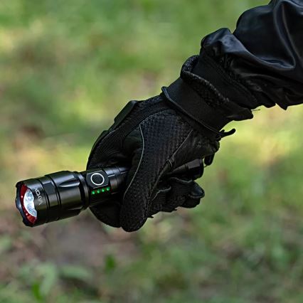 LED Dimmable rechargeable flashlight with a power bank function LED/30W/5V IPX5 1060 shiny 5000 mAh