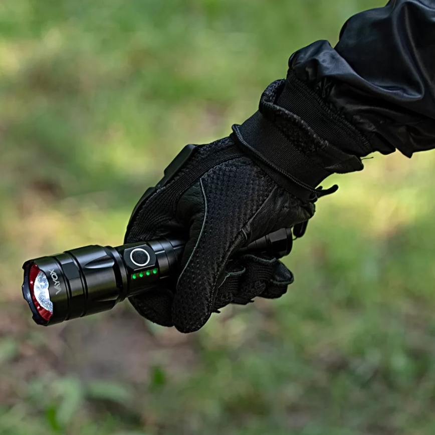 LED Dimmable rechargeable flashlight with a power bank function LED/30W/5V IPX5 1060 shiny 5000 mAh