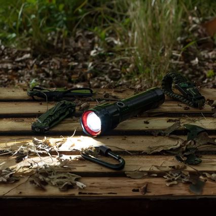 LED Dimmable rechargeable flashlight with a power bank function LED/30W/5V IPX5 1060 shiny 5000 mAh