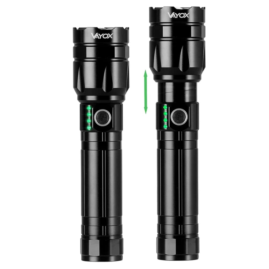 LED Dimmable rechargeable flashlight with a power bank function LED/30W/5V IPX5 1060 shiny 5000 mAh