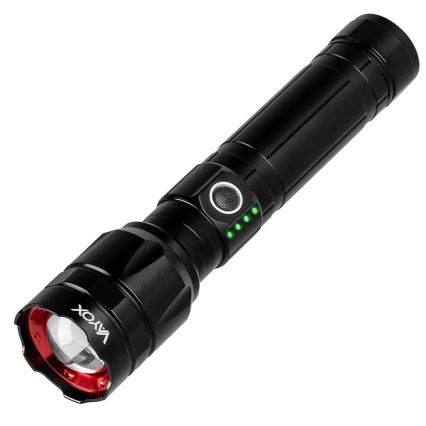 LED Dimmable rechargeable flashlight with a power bank function LED/30W/5V IPX5 1060 shiny 5000 mAh