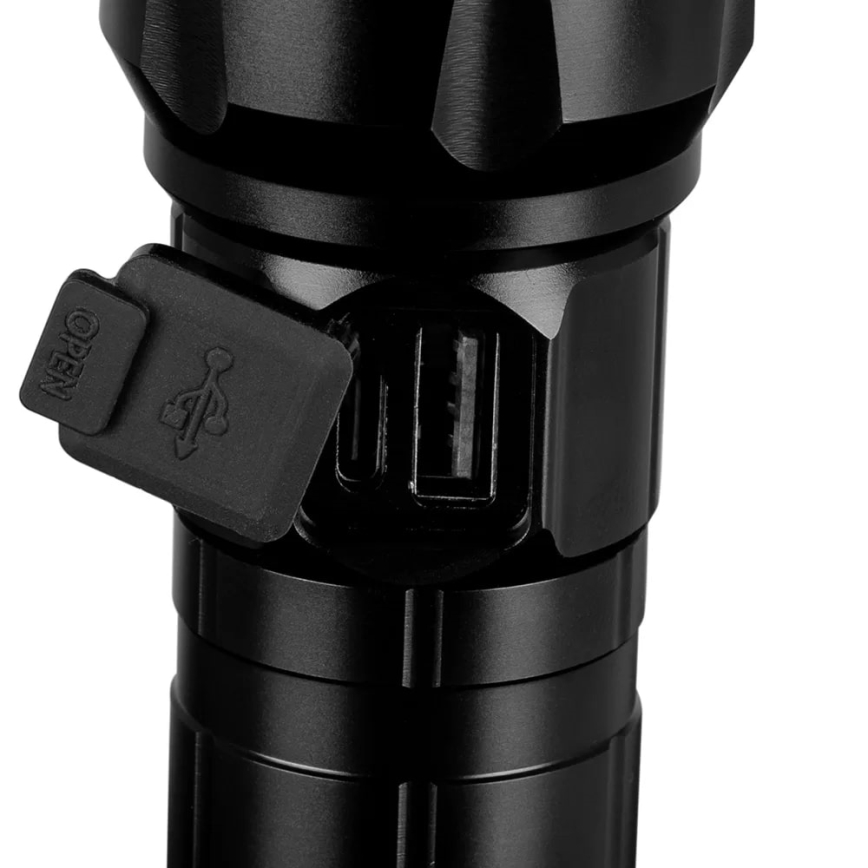 LED Dimmable rechargeable flashlight with a power bank function LED/30W/5V IPX5 1060 shiny 5000 mAh