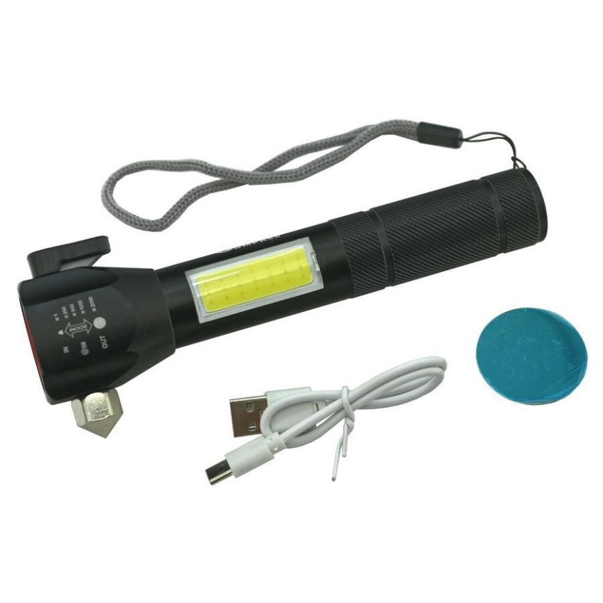 LED Rechargeable flashlight LED/3W/5V 200 lm 1200 mAh