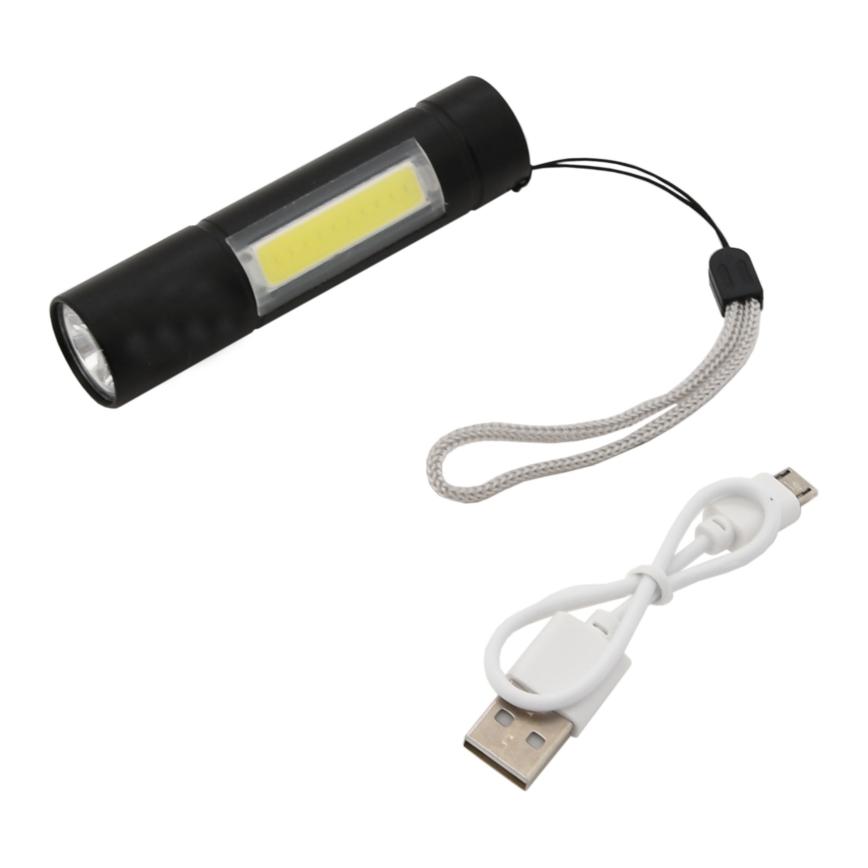 LED Rechargeable flashlight LED/400mAh black