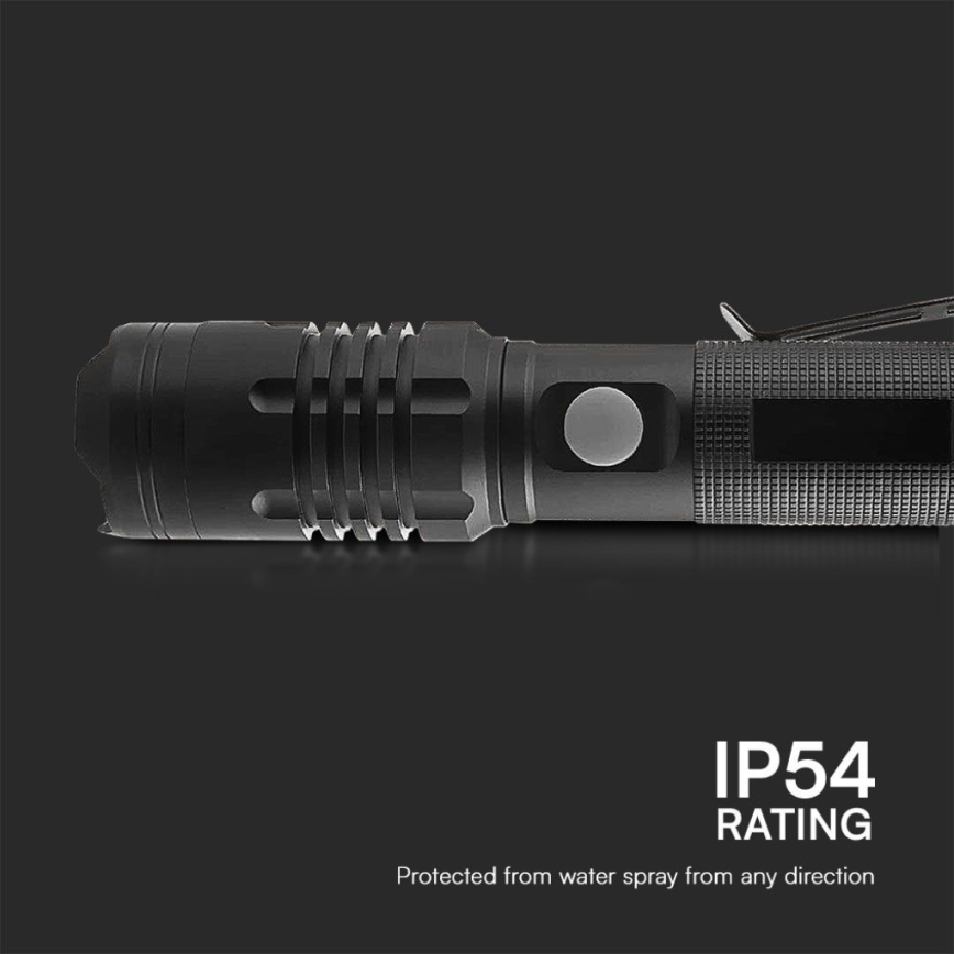 LED Rechargeable flashlight USB LED/10W/5V IP54 1000 lm